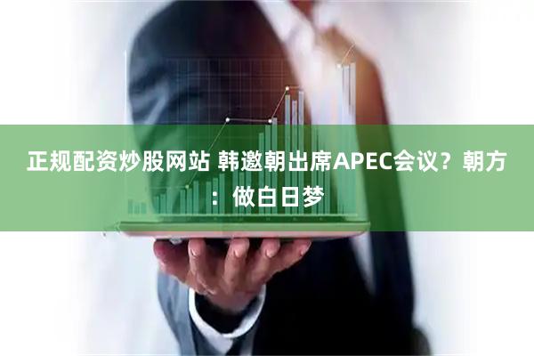 正规配资炒股网站 韩邀朝出席APEC会议？朝方：做白日梦