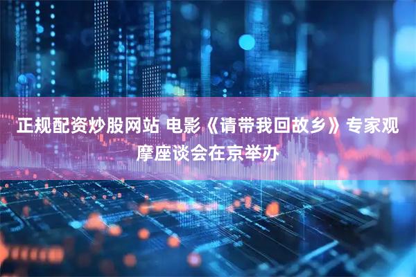 正规配资炒股网站 电影《请带我回故乡》专家观摩座谈会在京举办